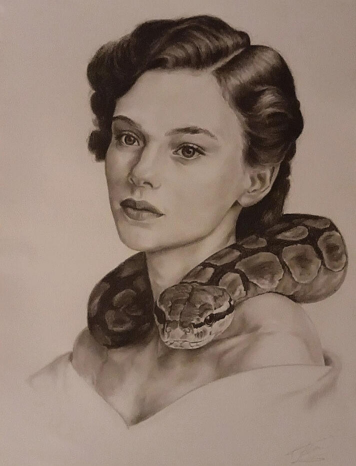 "Trapped In Silk" Pencil on paper 20*40