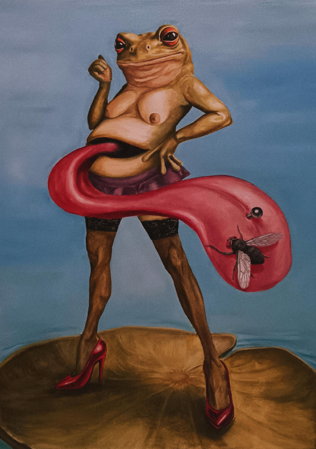 "What A Catch" oil on canvas 50X70